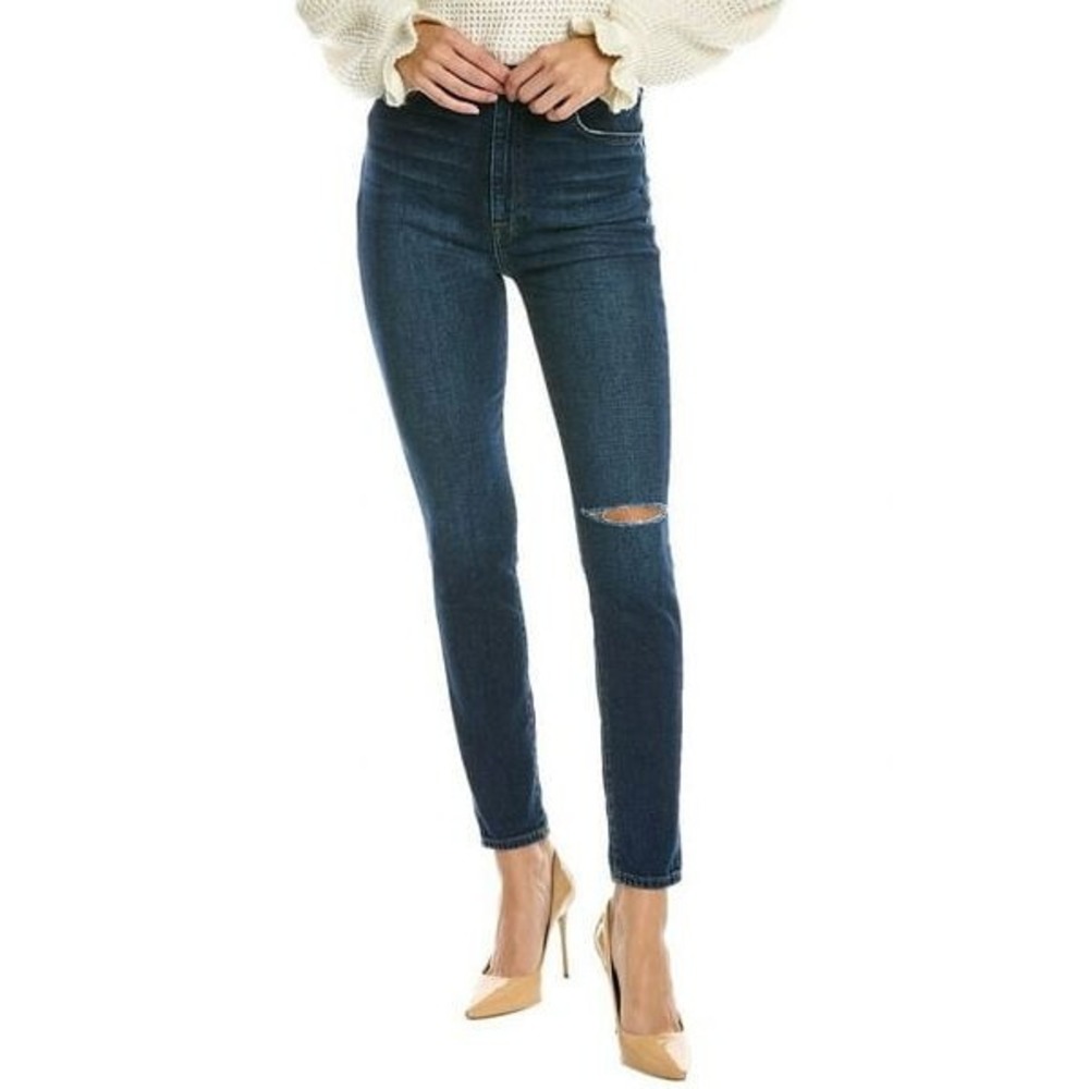 Hudson Center Stage jeans womens W 25 navy stretch skinny ankle ultra HR $195